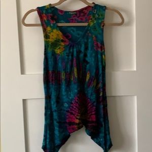 NWOT racer back tie die tank sz xs or s